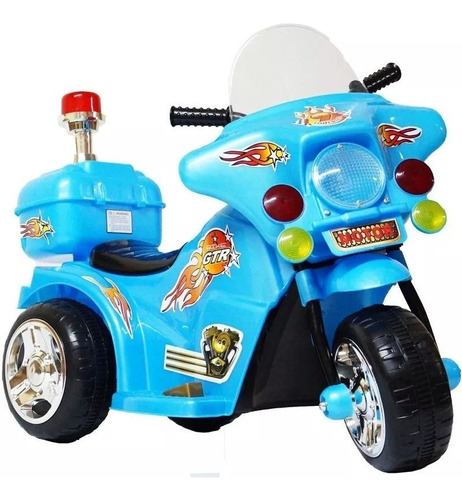 Mini Triciclo Moto Infantil Elétrica 6v Som E Luzes Azul