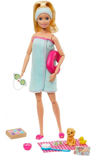 Muñeca Barbie Día De Spa  Fashionista Mascota Y Accesorios