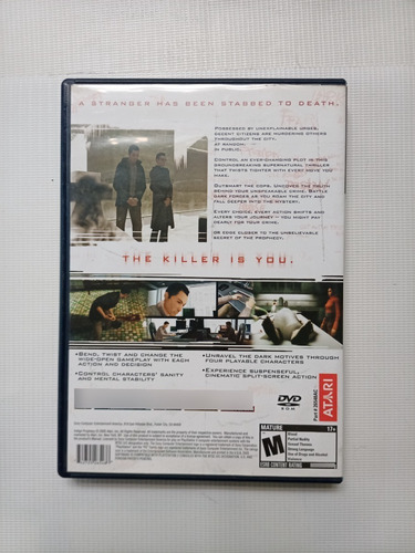 Indigo Prophecy Para Playstation 2 Ps2 Quantic Dream Atari (Usado)