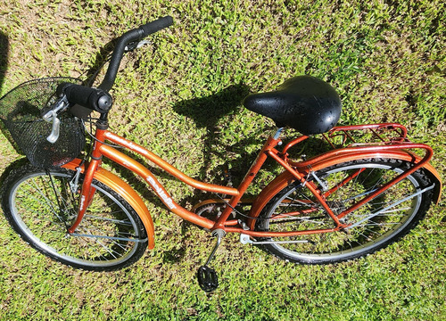 Bicicleta Playera Con Canasto (como Nueva) Rojo M (Usado)
