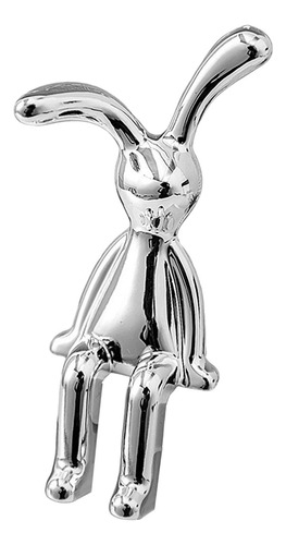 Figuras De Escultura De Conejo 4,4 Cm X 3 Cm X 8,7 Cm Plata