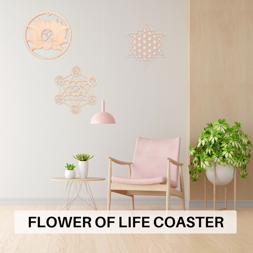 Para Placa De Pared De Madera Con Forma De Flor De La Vida,