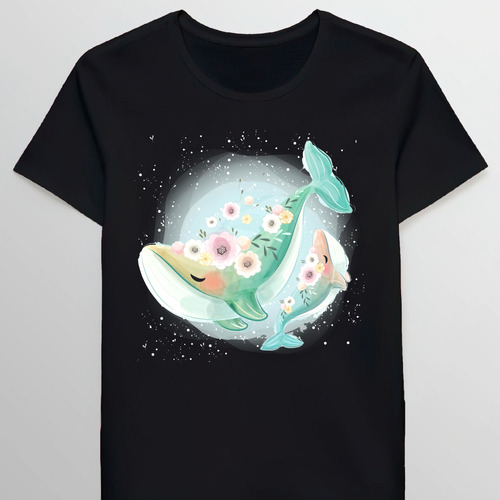 Remera Cute Mommy And Baby Whale Dancing Together 99164485