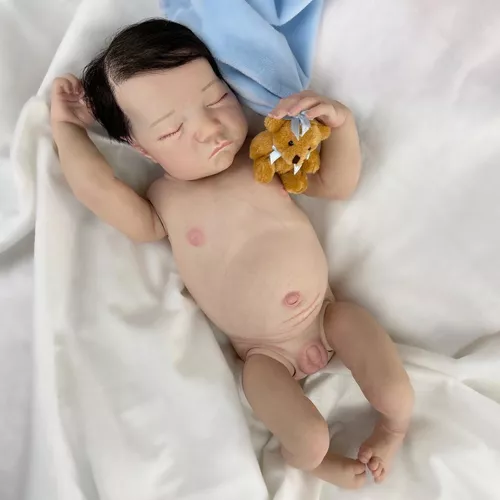 Bebe Reborn Menino Dormindo Corpo Silicone Feito A Mão