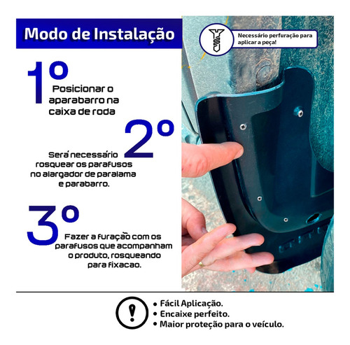 Kit Lameiro Parati Proteção Aparabarro Universal Curto 4 Pçs