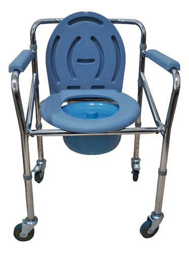 Cadeira Pra Banho 4 Rodas Com Assento Dobravel 100kg Supermedy