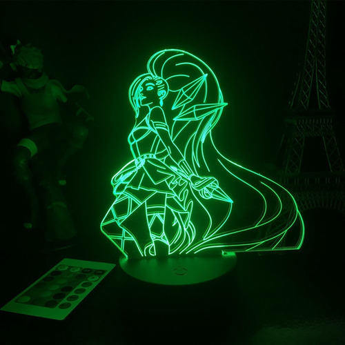 Lámpara Nocturna Led 3d Con Figura De Seraphine De Lol Hero