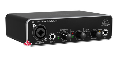 Placa Interface De Audio Behringer Umc22