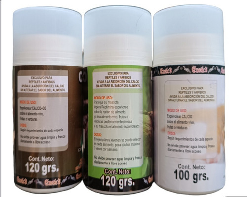 Kit Reptimina Calcio Y Calcio+d3 Para Reptiles Y Anfibios