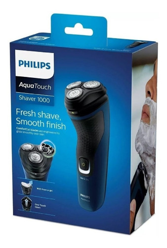 Afeitadora Facial Philips Aquatouch Azul S1121/41