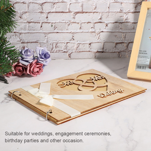 Libro De Visitas De Madera Para Bodas, Álbum Y Cuaderno