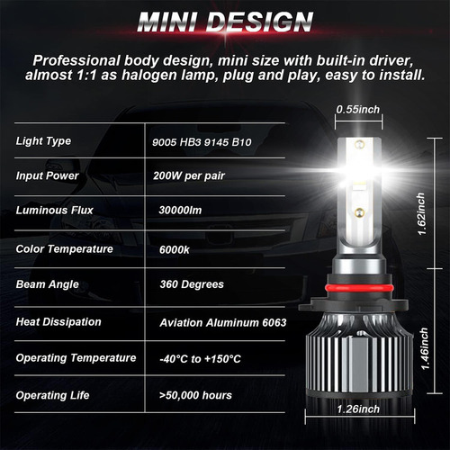 Kit De Faros Led Hb3 Hb4 For Ford Expedition Explorer 03-05