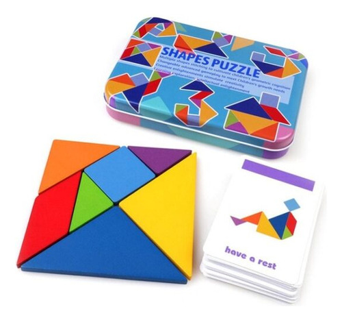 .tangram De Madera Juego Material Didáctico Rompecabezas