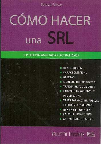 Libro Cómo Hacer Una Srl De Orlando Taleva Salvat