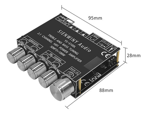 Bh Para Placa Amplificadora Subwoofer Bt5.0 2.1 Control De