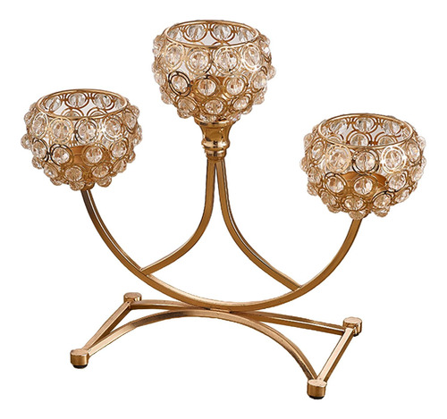 Portavelas De Cristal Moderno Candelabro De 3 Brazos Para