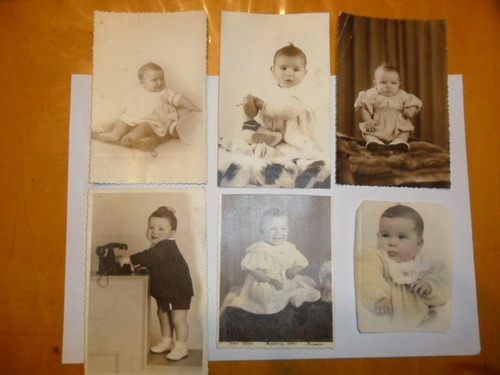 Lote De 6 Fotografías Antiguas De Bebe. 