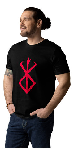 Playera Logo Berserk Rojo. Marca De Los Condenados. Guts