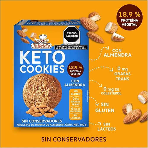 1 Caja De Keto Cookies Taifeld's 180g