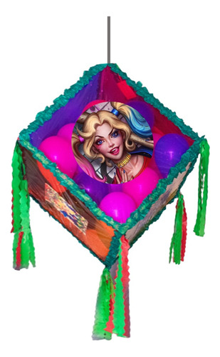 Piñata Cubo Transparente Harley Quinn