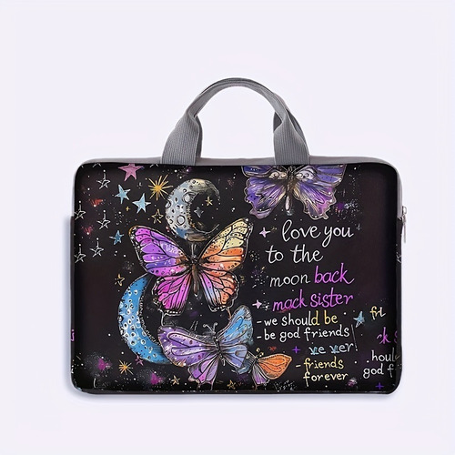Bolsa For Computadora Portátil Con Estampado De Mariposas
