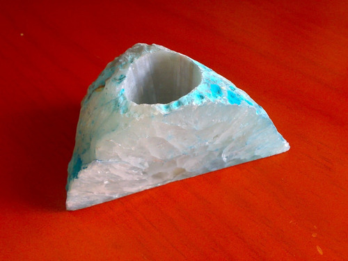 Geoda Para Vela Blanca Y Azul Artesanias  Minerales Geologia