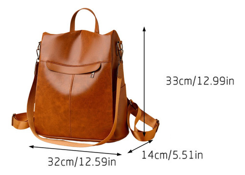 Mochila De Viaje Mochila De Cuero Pu Impermeable Con Correa