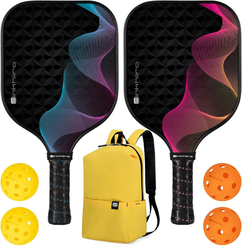  Raqueta Y Pelotas De Pickleball  Fibra De Vidrio 13 Mm 