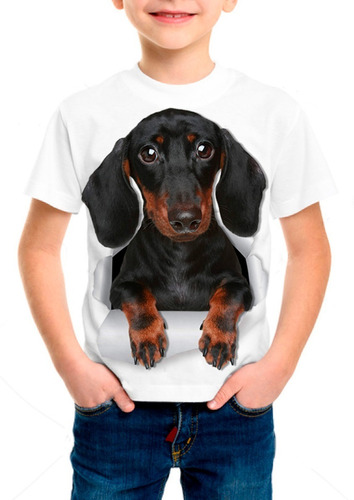 Camiseta Infantil Cão Dachshund Salsicha - M001
