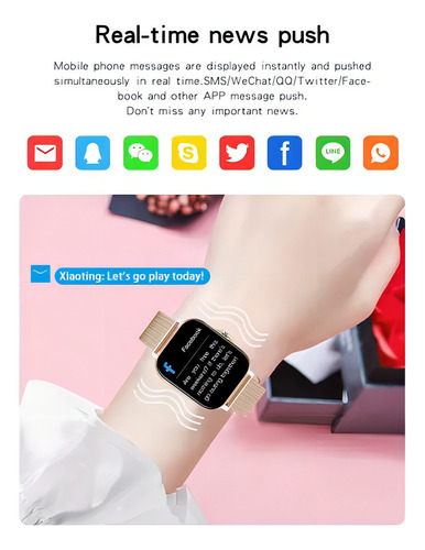 Smartwatch Gt20 Rosé Gold Faz Recebe Chamada Foto Na Tela Cor da caixa Dourado Cor da pulseira Dourado Cor do bisel Dourado Desenho da pulseira Steel Belts