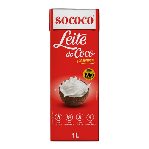 Leite de Coco Tradicional Sococo Caixa 1l