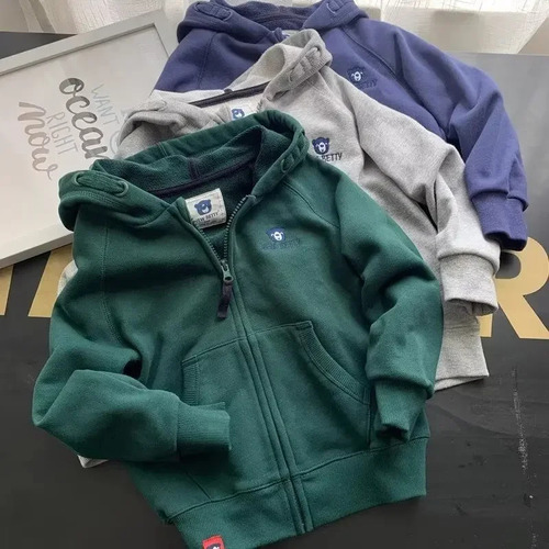 Sudadera Infantil Con Capucha Y Cremallera Cálida De Estilo