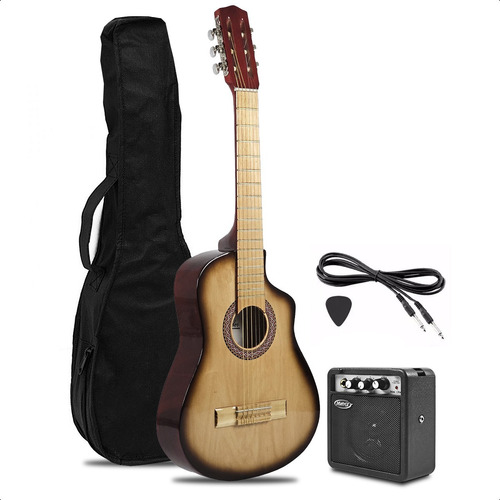 Guitarra Electrocriolla Mediana 3/4 Corte Amplificador Pack 