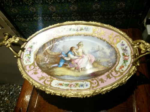 Tarjetero  Centro  De Mesa Porcelana  Sevres Leer Bien