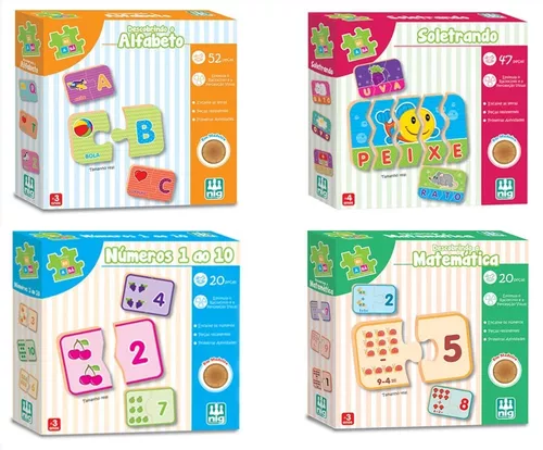 Kit 3 Jogos Educativo Madeira Matemática Números Soletrando - NIG - Jogos  Educativos - Magazine Luiza