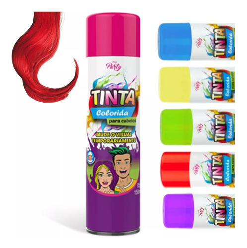 Kit 4 Tintas Spray Colorido Neon Para Cabelos Lavável 150ml
