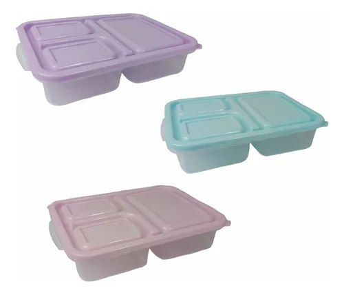 comprar Recipiente Hermético Con Divisiones Contenedor 21x14x4cm