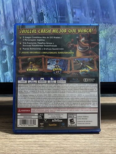 Crash Bandicoot N. Sane Trilogy Ps4 Físico (Usado)