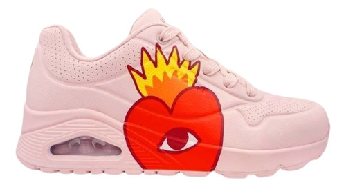 Tenis Skechers Uno Ricardo Cavolo Flaming Heart Mujer 177956pkmt