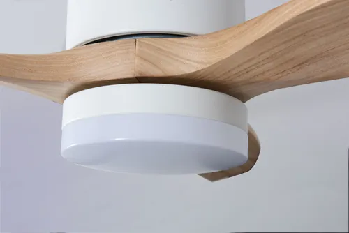 Ventilador De Techo Haus Vc033bl Blanco Madera Y Luz