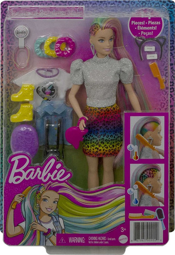 Barbie Muñeca De Pelo Leopardo Arcoíris (londe) 16 Accesorio