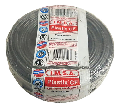 Cable Unipolar Imsa 4mm Corte X 50 M Normalizado Iram Negro