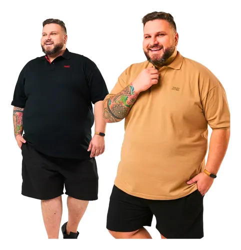 Kit 02 Camisa Gola Polo Masculina Plusize Piquet Tam Grandes