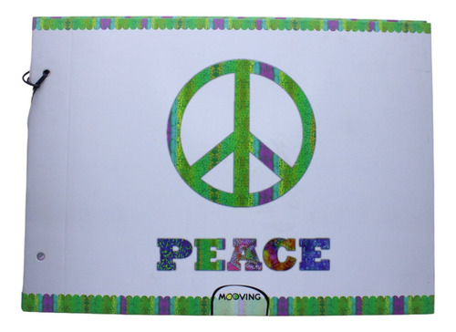 Carpeta N5 Dos Tapas Paz Peace Simbolo Liso Flores Hippie