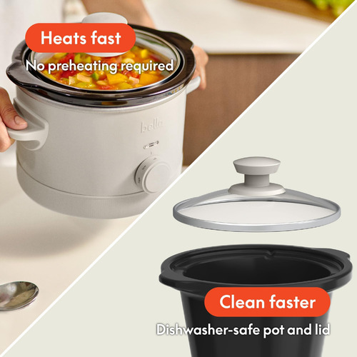 Bella 1.5 Qt Concha Lenta Com 3 Controle Manual De Calor, Re