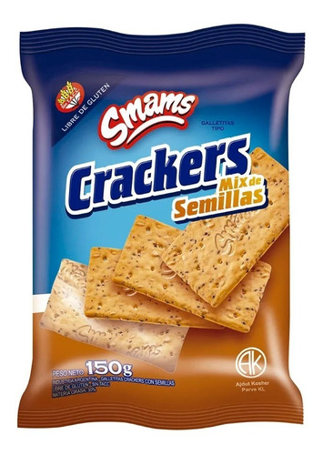 Galletitas Crackers Smams Con Semillas X150 Grs Sin Tacc