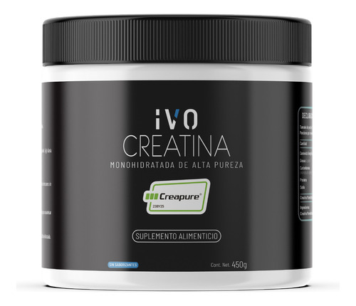 Ivo Creatina Monohidratada Creapure En Polvo 450g Sin Sabor