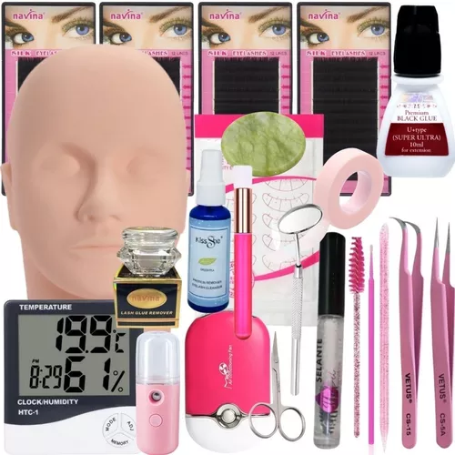 Kit Completo Para Alongamento de Cílios + Boneca de Treino