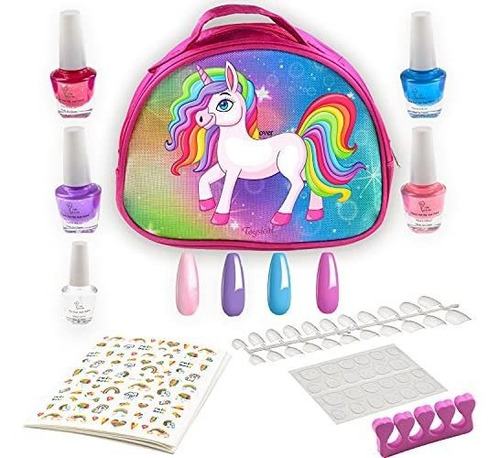 Toysical Unicorn Girls Tattoo Nail Polish Set For Kids - Nai