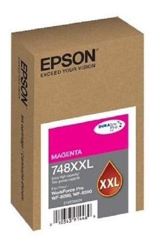 Cartucho Epson Modelo T748xxl Magenta, Para Wf-6090,